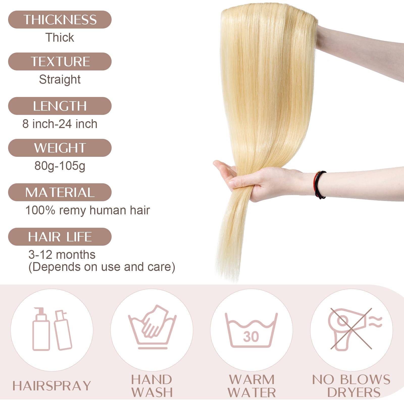 20 inches SEGO One Piece Hair Extensions Clip in Human Hair [#1B Natural Black] Real Remy Hairpieces for Women 3/4 Full Head Straight Invisible (50g) — view 35