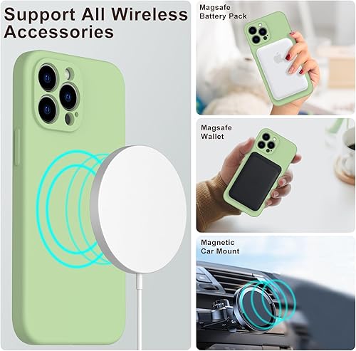 Miniatura 3 de DEENAKIN Funda magnética de silicona para iPhone 12 Pro Max con protector de pantalla, compatible con MagSafe, protección de cámara, funda