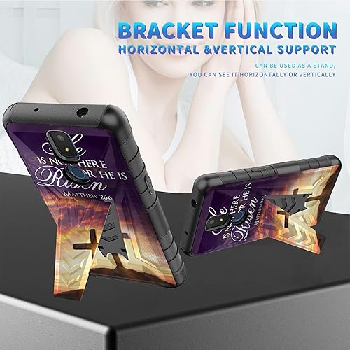 Miniatura 189 de AT&T Calypso 2 (U319AA) Funda con protector de pantalla de vidrio templado resistente con función atril integrado para debut de críquet, ciervo