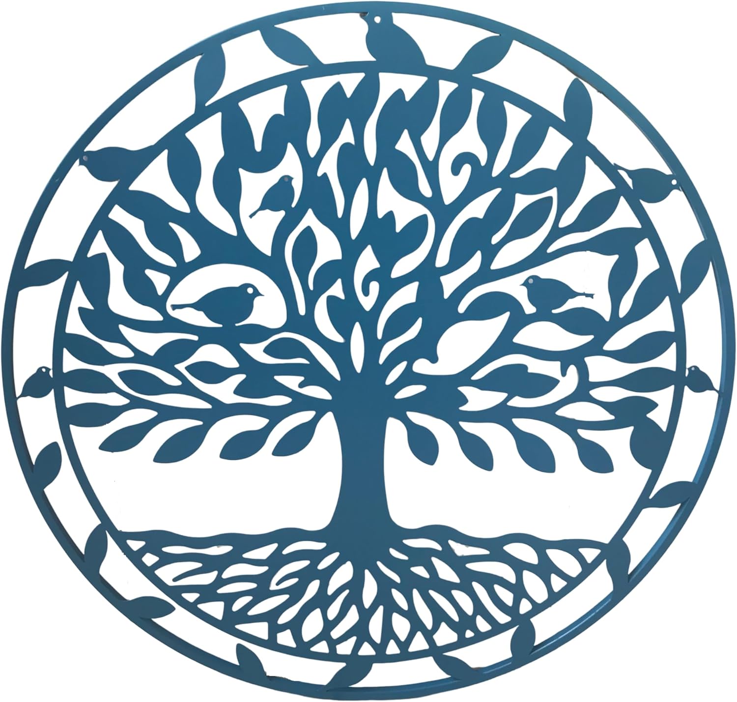 Tree of Life Metal Wall Art Decor, 24 inch,Teal