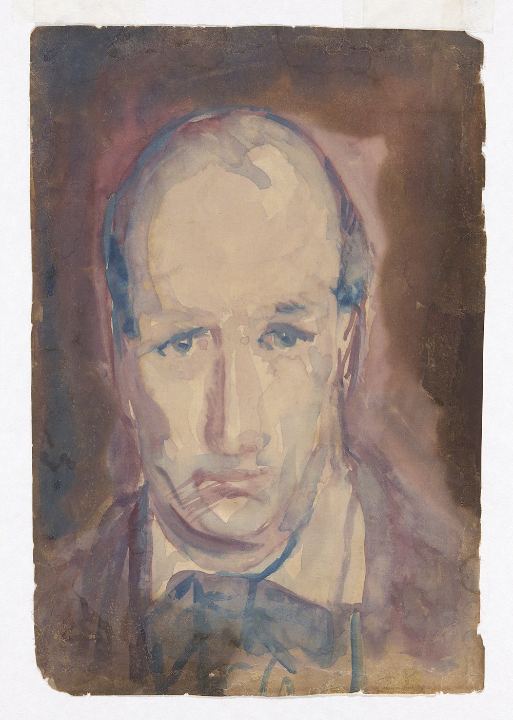Lámina George Bellows Autorretrato: arte premium en marco negro mate