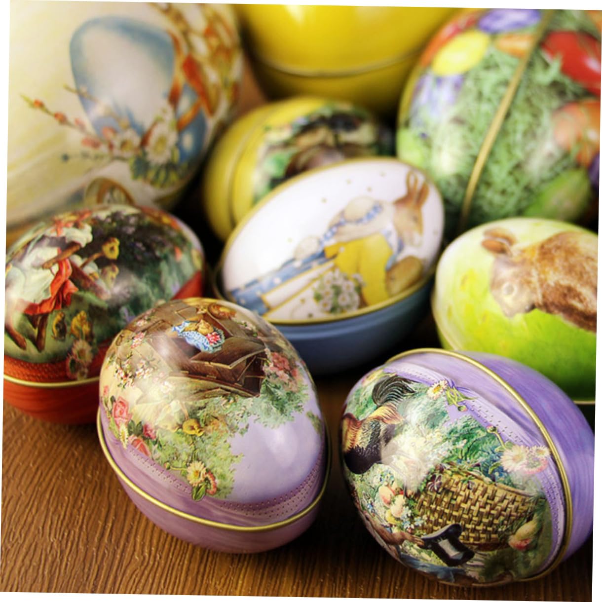 2 Set Scatola Di Per Uova Di Pasqua Caramella Giocattoli Scatolino Portaconfetti Easter Candy Box Cioccolato Rifornimenti Di Festival Accessorio Festivo Metallo 4 Pezzi * 2