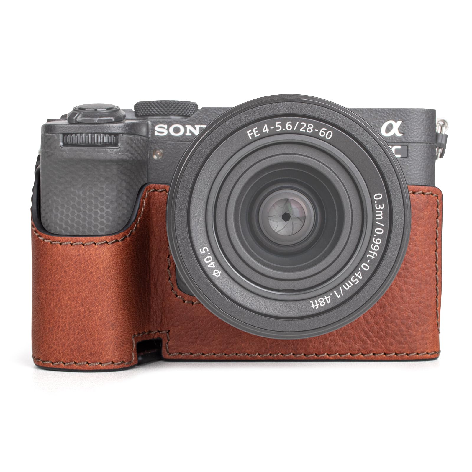 MUZIRI KINOKOO Custodia protettiva in pelle PU per fotocamera, compatibile con fotocamera Sony A7C/Alpha 7C, Caff, Retro