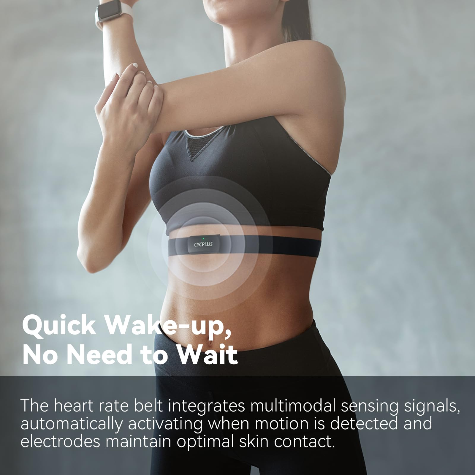 CYCPLUS H2Pro - Ceinture Cardio Fréquencemètre de Poitrine Bluetooth/Ant+ avec 500h d'autonomie, IPX7 Étanche et Anti-Poussière, Compatible avec Strava/Cycplus Fit App