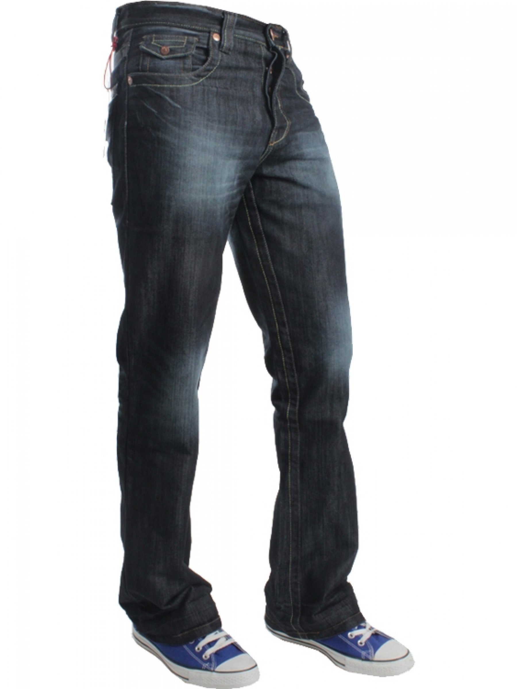 Apt Men's Dark Wash New Flared Bootcut Denim Jeans Blue Wide Leg King All Waist Sizes A31
