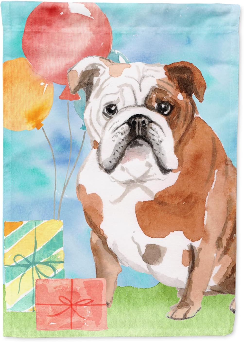 Caroline's Treasures CK3250GF Happy Birthday English Bulldog Garden Flag Mailbox Flag Decorative Yard Flag Banner Outside Patio Artwork Yard Flower Beds, Garden Size, Multicolor