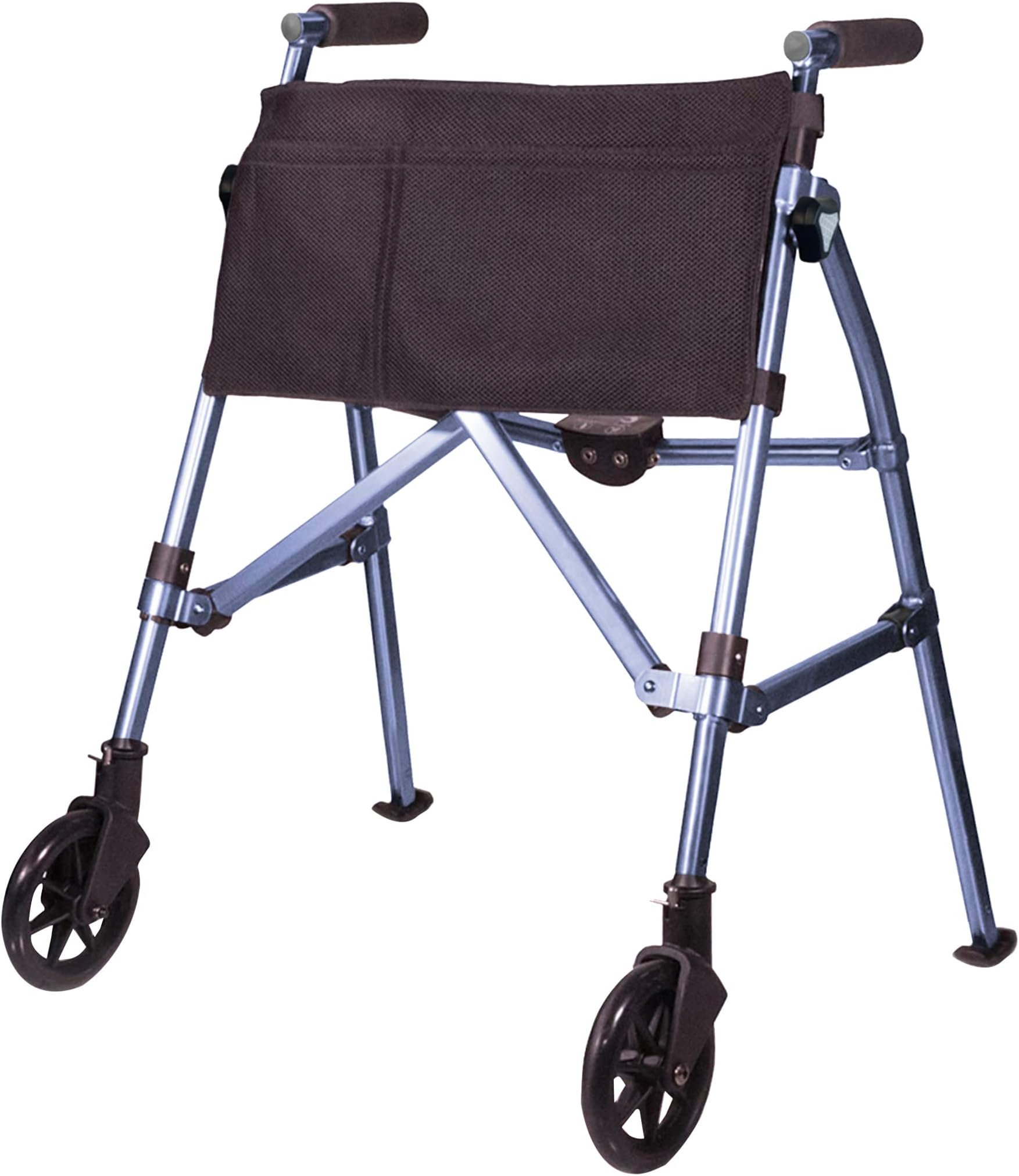 Stander EZ Fold-N-Go Walker Micro, Lightweight Folding Walker for Short Seniors with Swivel Wheels, Cobalt Blue (Eligible for VAT Relief in The UK)