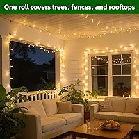 Vista 2 de 1500 LED Chrstmas Lights, 470ft Outdoor Christmas String Lights with 12 Modes, Warm White LED String Lights with Timer Dimmable Waterproof for Tree