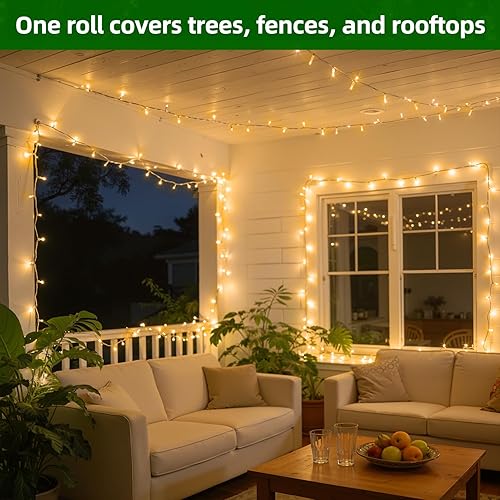 Vista 2 de 1500 LED Chrstmas Lights, 470ft Outdoor Christmas String Lights with 12 Modes, Warm White LED String Lights with Timer Dimmable Waterproof for Tree