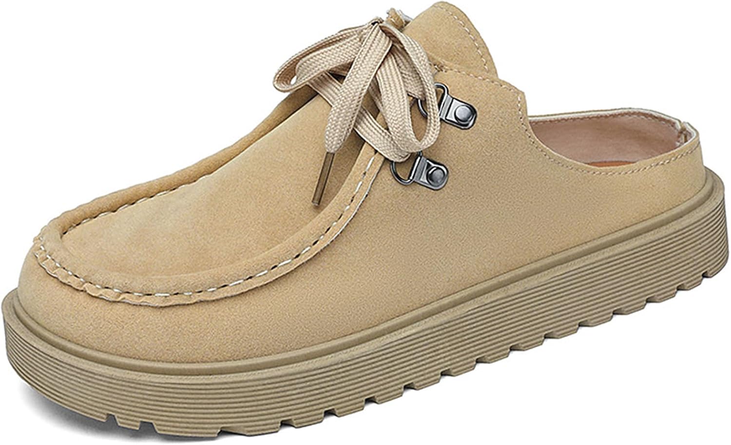 Men's Faux Suede Clogs Comfort Moccasin Toe Slip On Flat Casual Mules Slippers Indoor Outdoor House Shoes Breathable Soft