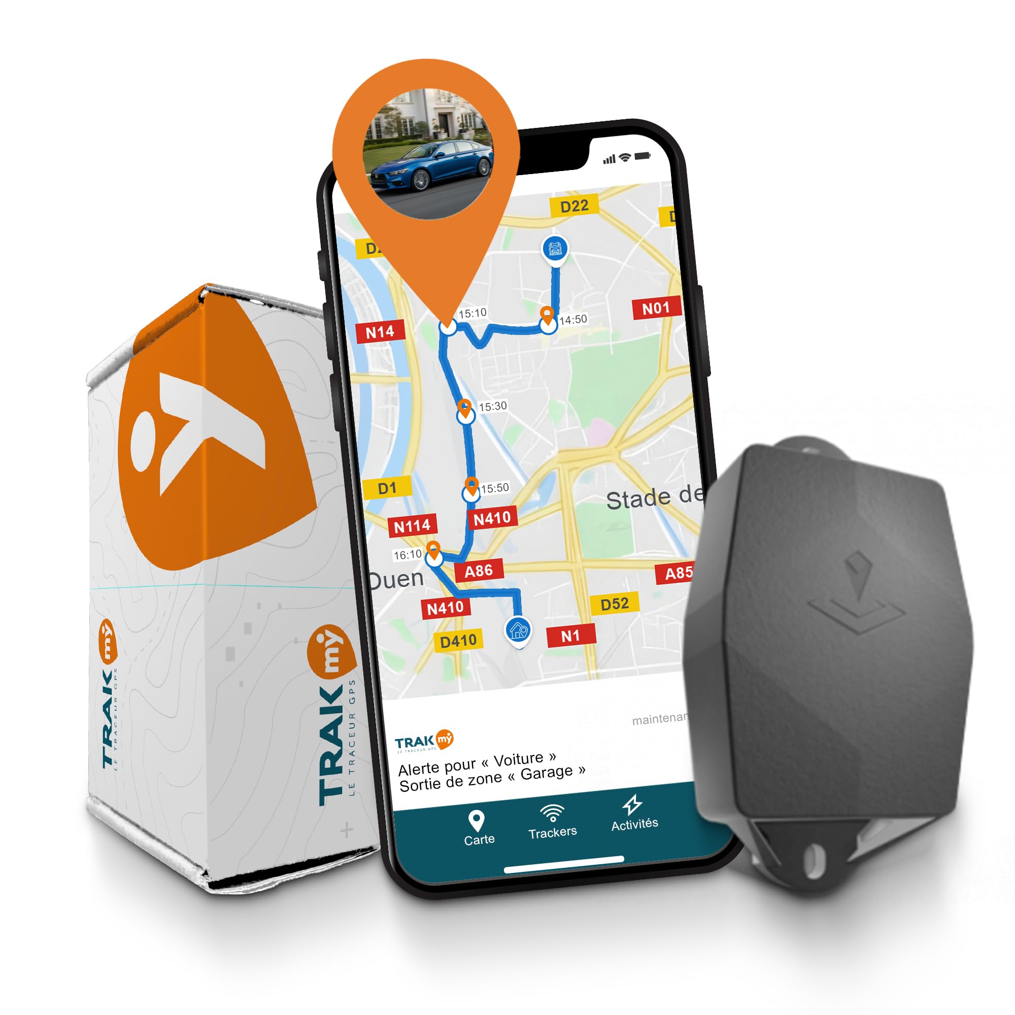 Mini Negro - Rastreador GPS profesional - Autonomía de 3 años - Rastreador sin carga ni cableado - Instalación rápida - Seguimiento discreto y preciso para coche, motocicleta, remolque, barcos