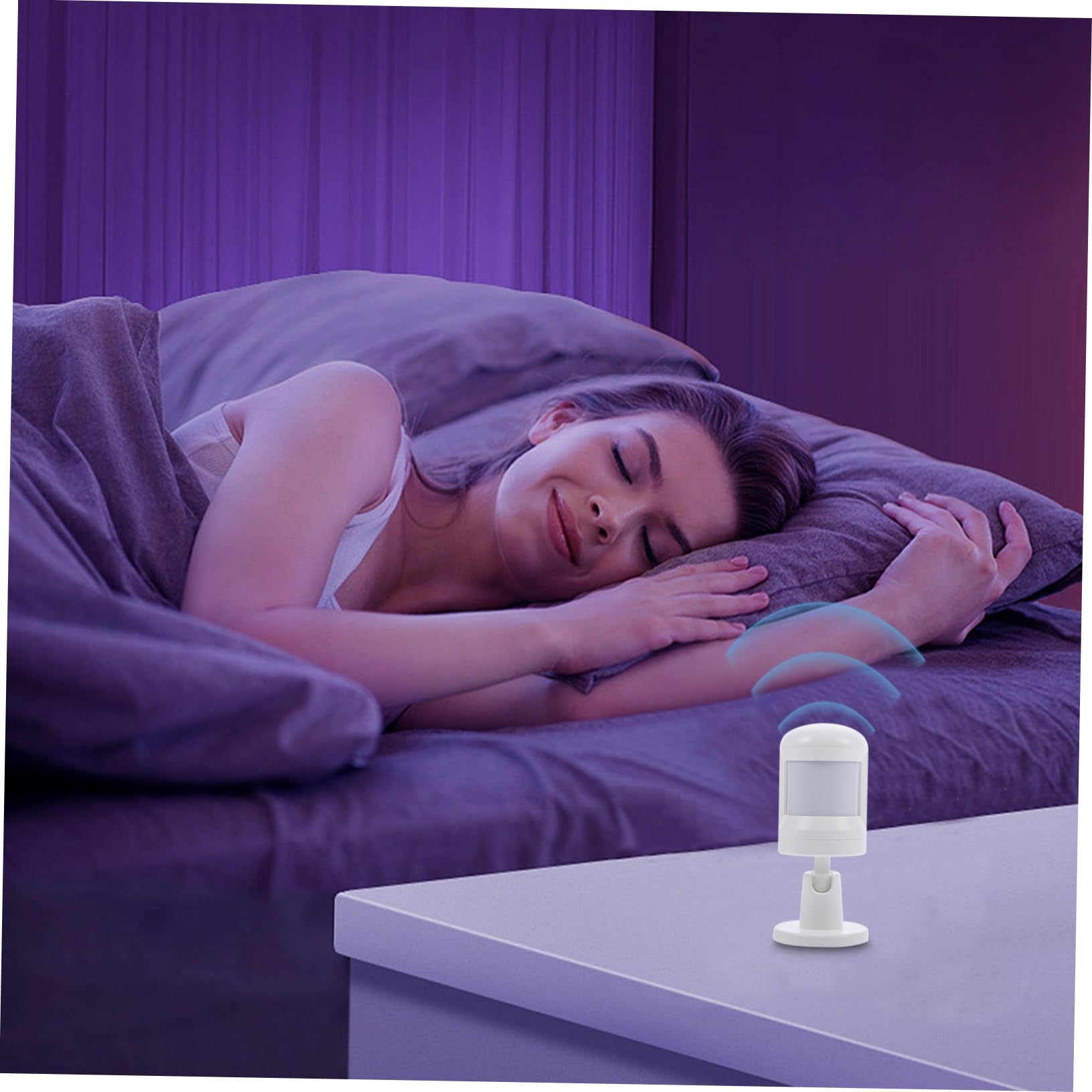 Uonlytech Sensore Infrarossi Generale, Sensore di Movimento Angolo Rotante, Notifiche All'app, per Casa Bianco