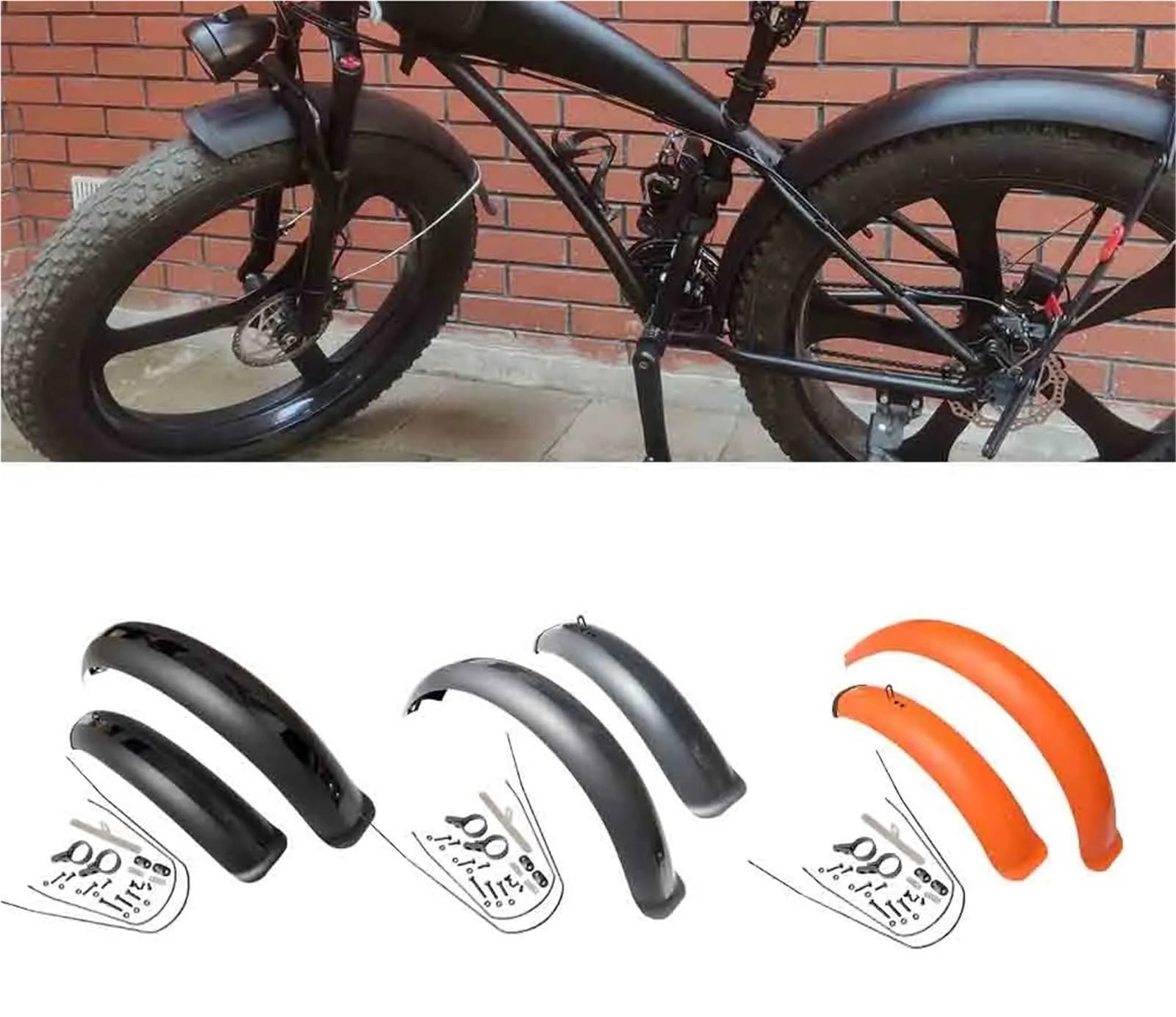 20 "X4.0 Parafanghi Bici Fat Tire Parafanghi Set Parafanghi for Pieghevoli Neve E-Bike Bicicletta M//TB B//MX Parti di Ciclismo
