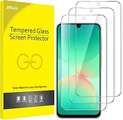 JETech Protetor de Tela para Samsung Galaxy A26 5G, Película de Vidro Temperado 9H, Antirriscos, HD Transparente, Pacote com 3