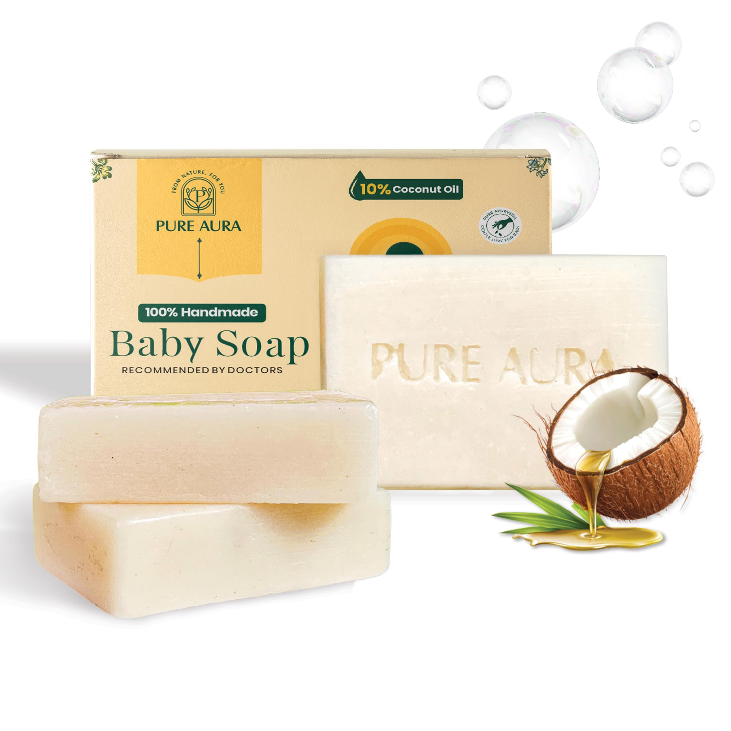 Pure Aura Baby Soap 100g – Pack of 2, Gentle, Chemical-Free Soap with Coconut Oil, Shea Butter & Jojoba Oil – Ideal for Sensitive Baby Skin, Moisturizing & Nourishing Care-picture-20