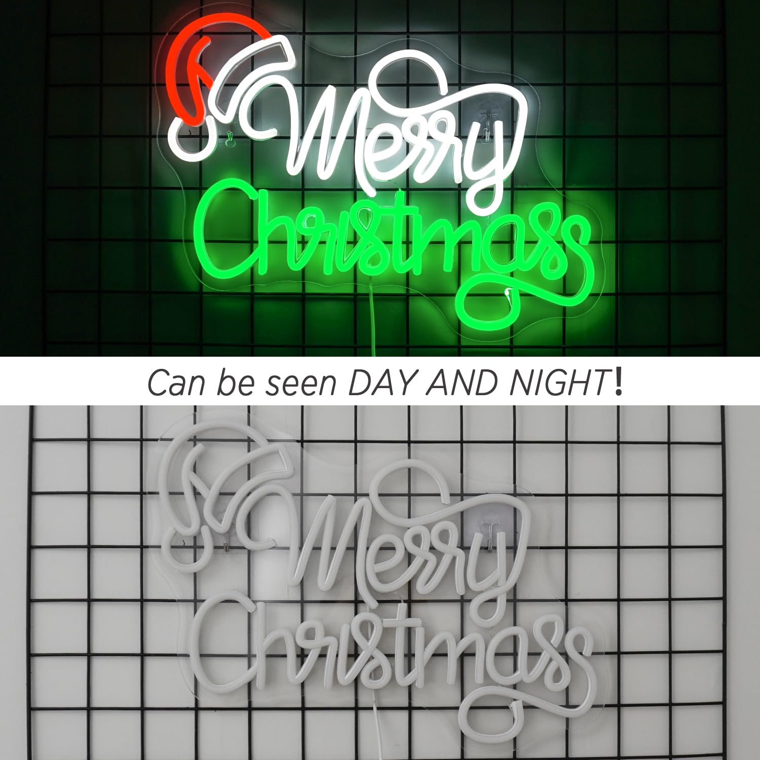 Horseneon Insegna natalizia al neon Buon Neon Sign Merry Christmas Insegna LED neon con scritta murale Decorazioni per regali di Natale festa di Natale Party di