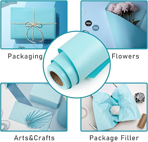 Miniatura 6 de Homeral Rollo de papel de regalo plateado mate, 46.8 pies cuadrados (17 pulgadas x 32.8 pies), color sólido para Navidad, cumpleaños, boda, baby