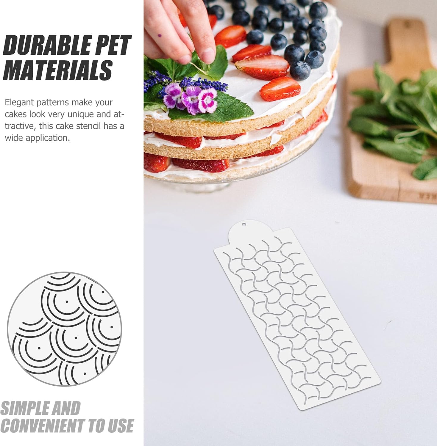 12pcs Cake Decorating Stencils Template Set DIY Baking Supply Fondant Stencil Molds for Edible Dessert Decoration and Craft Baking Tools