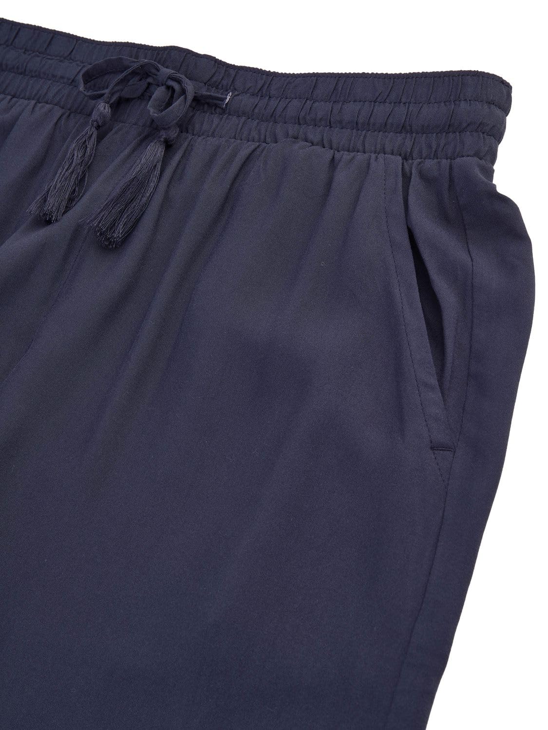 DENIMFY Palazzo - Pantaloni estivi da donna, vestibilità larga, taglia DFKate, pantaloni estivi leggeri, lunghezza alla caviglia, vita elasticizzata, tinta unita, motivo 100% viscosa, verde, bianco,