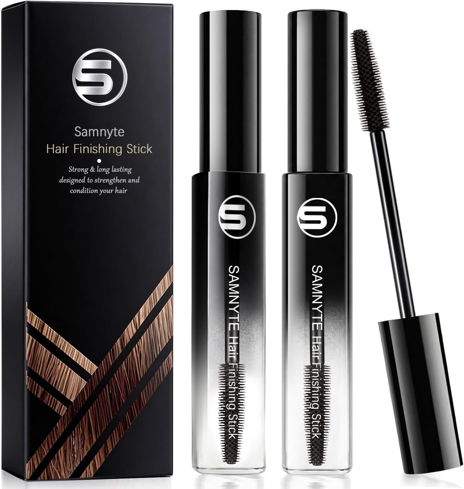 Hair Finishing Stick, 2 Pack × 0.7 Fl.Oz Hair Mascara for Flyaway, Fly Away Hair Tamer, Hair Flyaway Stick, Hair Gel Stick, Not-greasy