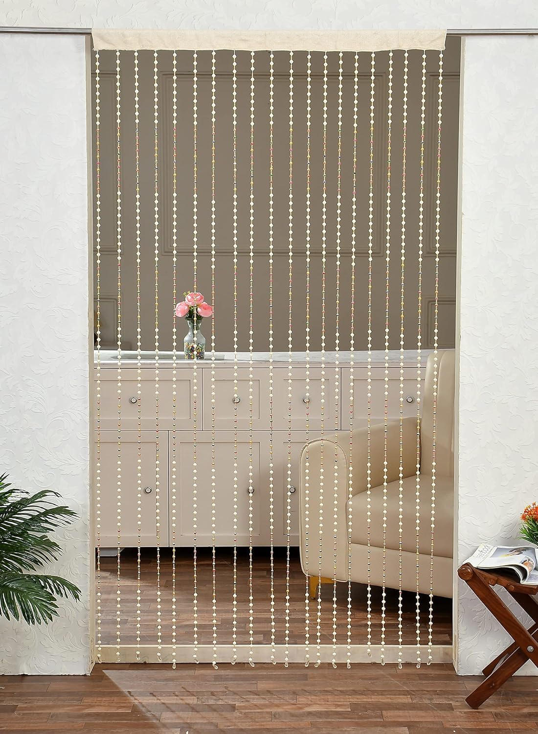 Malik Home Furnishing Fancy Sparkling String Beads Rod Pocket Door Curtain for Guest Room, Living Room, Partition, Pooja Room, Mandir (4x7 Feet Full, Multi Paint) (B0CX3G748Q) Amazon Price History, Amazon Price Tracker