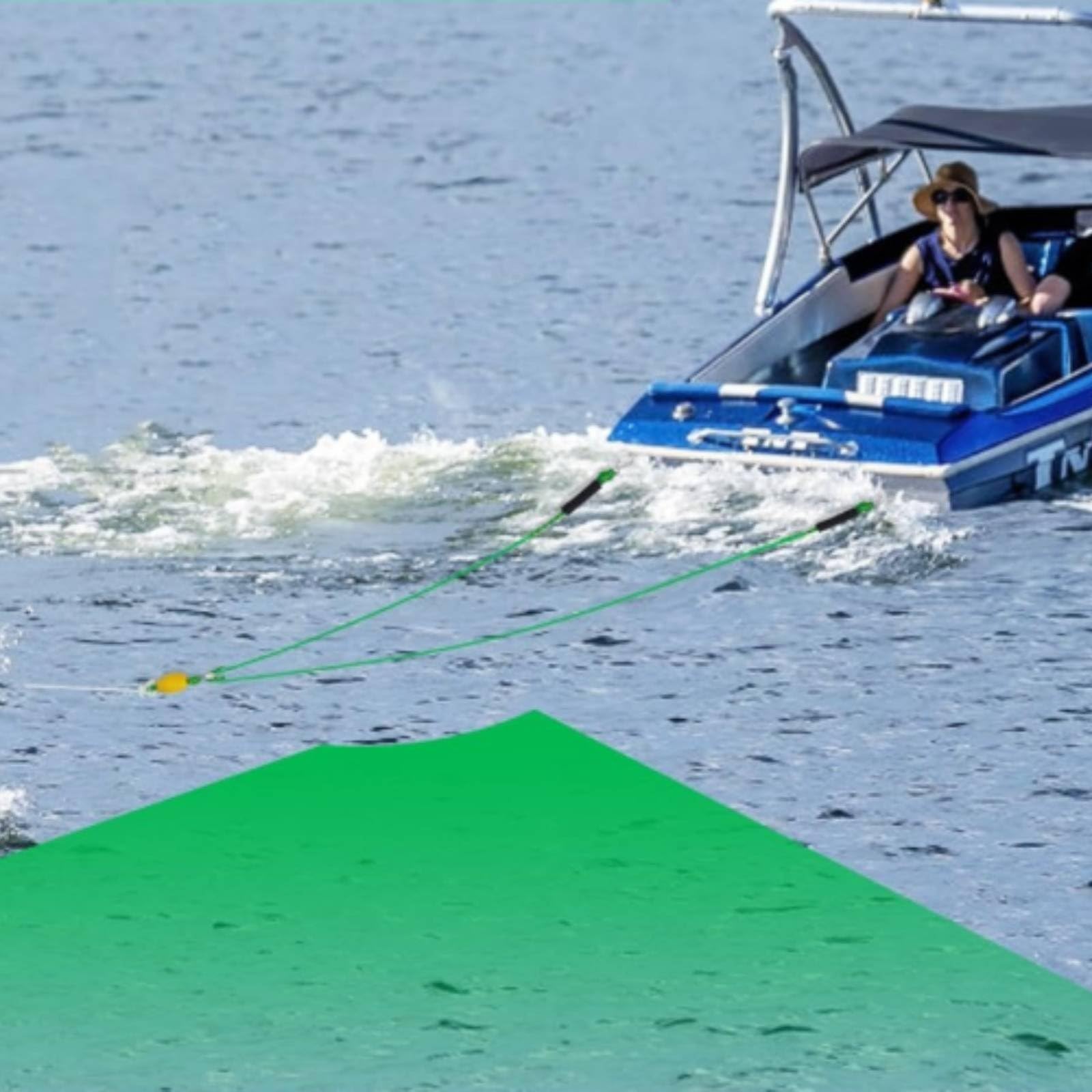 Gralara Corda Traino Barca Cavo Rimorchio Fune Trazione Fune Galleggiante con Ganci Acciaio Inossidabile E Linea con Gancio, Corda Da Traino 2.4m Con Doppio Gancio, Maniglia Nera E Corda Gialla E Blu