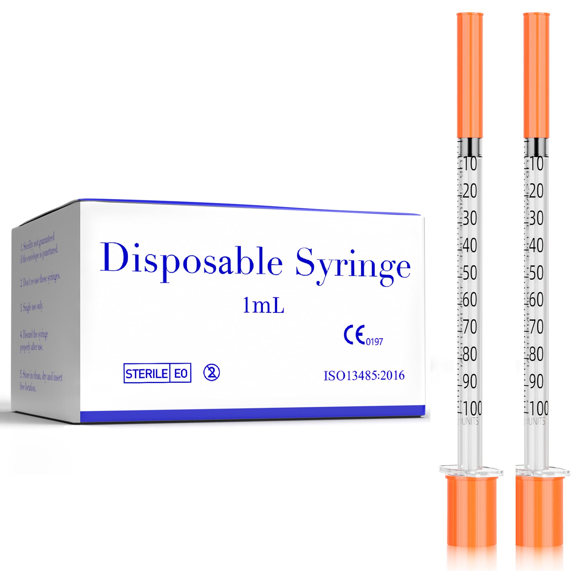 30 Pack 1ml U-100 Syringes with 32G 5/16" (8mm), Easy-Read Scale, Smooth Glide Motion, Minimal Waste Design, Individually Sealed — Amazon image 9