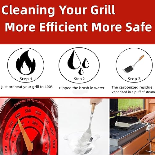 Miniatura 5 de XUDAKAIXIN Cepillo de parrilla sin cerdas. Cepillo de parrilla de vapor para diseño activado por agua. Herramientas raspadoras duraderas y únicas.