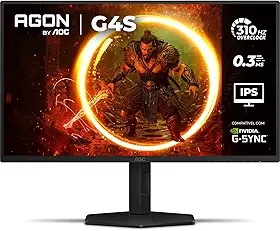Monitor Gamer AOC AGON G4S 25" 310Hz 0.3ms HDR10 IPS Base Ajustável 25G4S/P