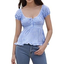 Women Y2K Coquette Babydoll Tops Cute Cap Sleeve Lettuce Trim Top Ruffle Fairy Grunge Vinatge E-Girls Aesthetic Tee