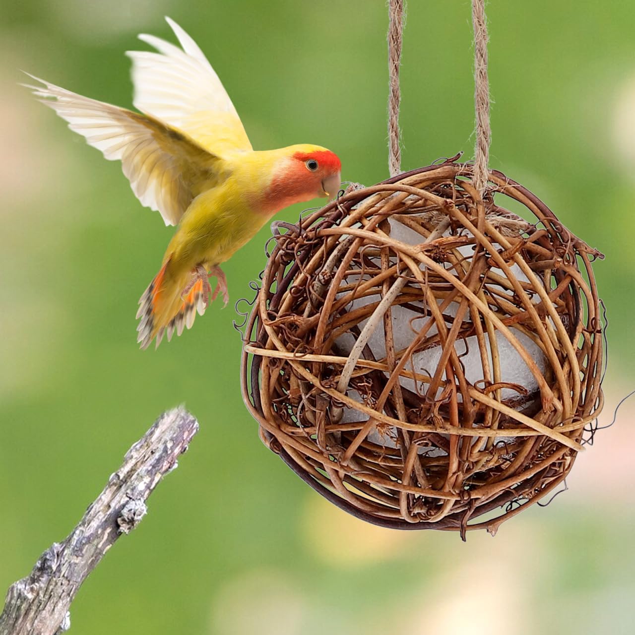 SUPVOX 3Pcs Hummingbird Nesting Material Kits - Outdoor Roosting Pockets for Hummingbird Houses - Natural Bird Nesting Material for Garden and Patio Wildlife