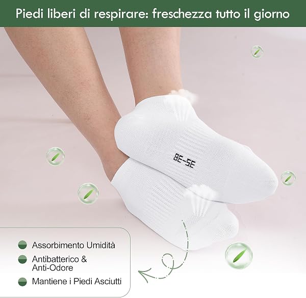 Cirorld Calzini Bambù Sportivi per Donna e Uomo 39-42,43-46, 6 Paia Corti Traspiranti, Antibatterici e Anti-Odore, Assorbimento Umidità per Running - 3