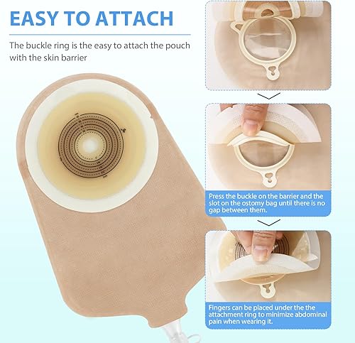 Miniatura 2 de 30 bolsas de urostomía, suministros de ostomía de dos piezas para colostomía, ileostomía, cuidado del estoma, suministros de urostomía, corte máximo