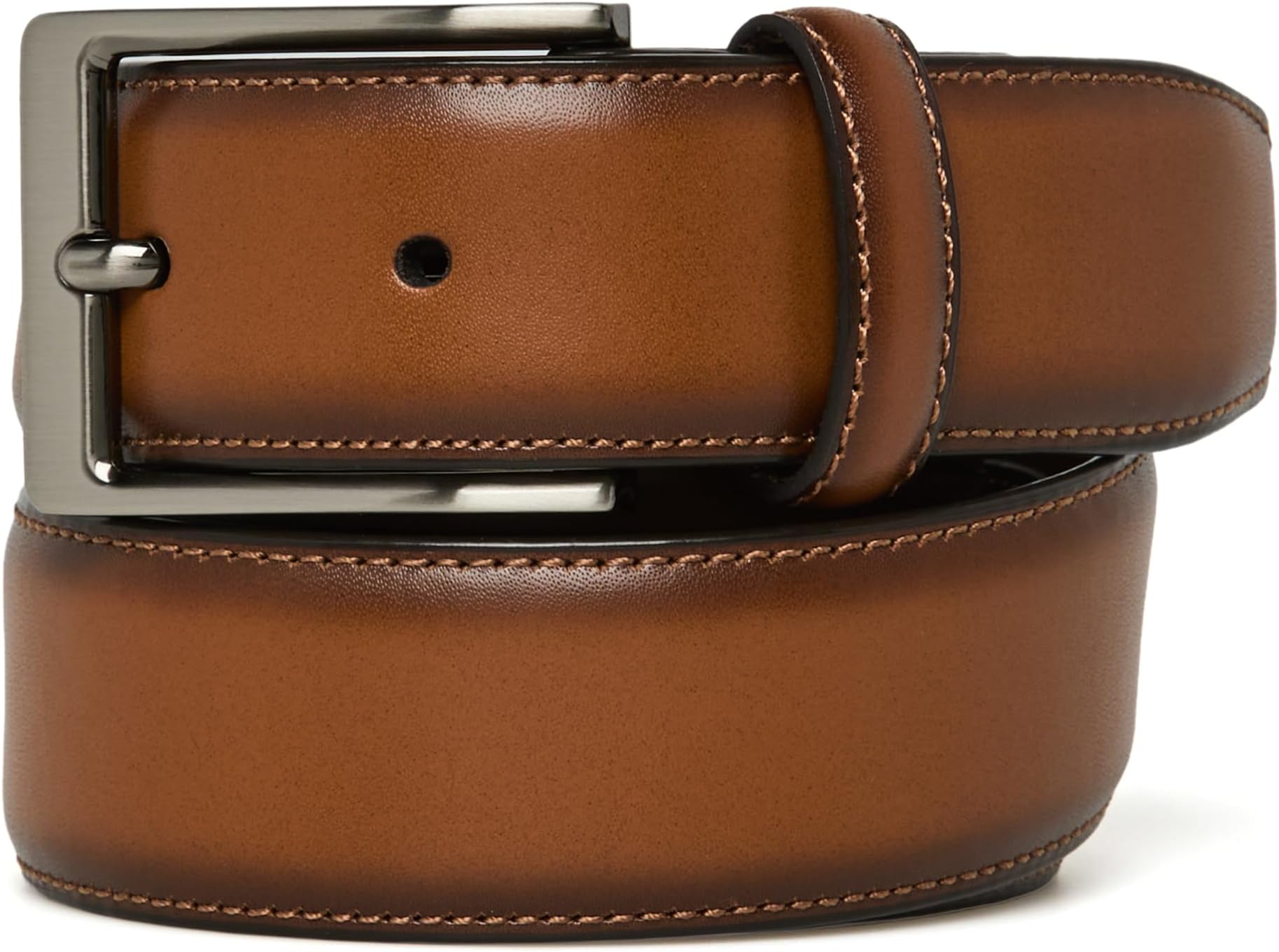 Perry Ellis Men's Perry Ellis Portfolio Men's Amigo Dress Belt, Luggage, 34