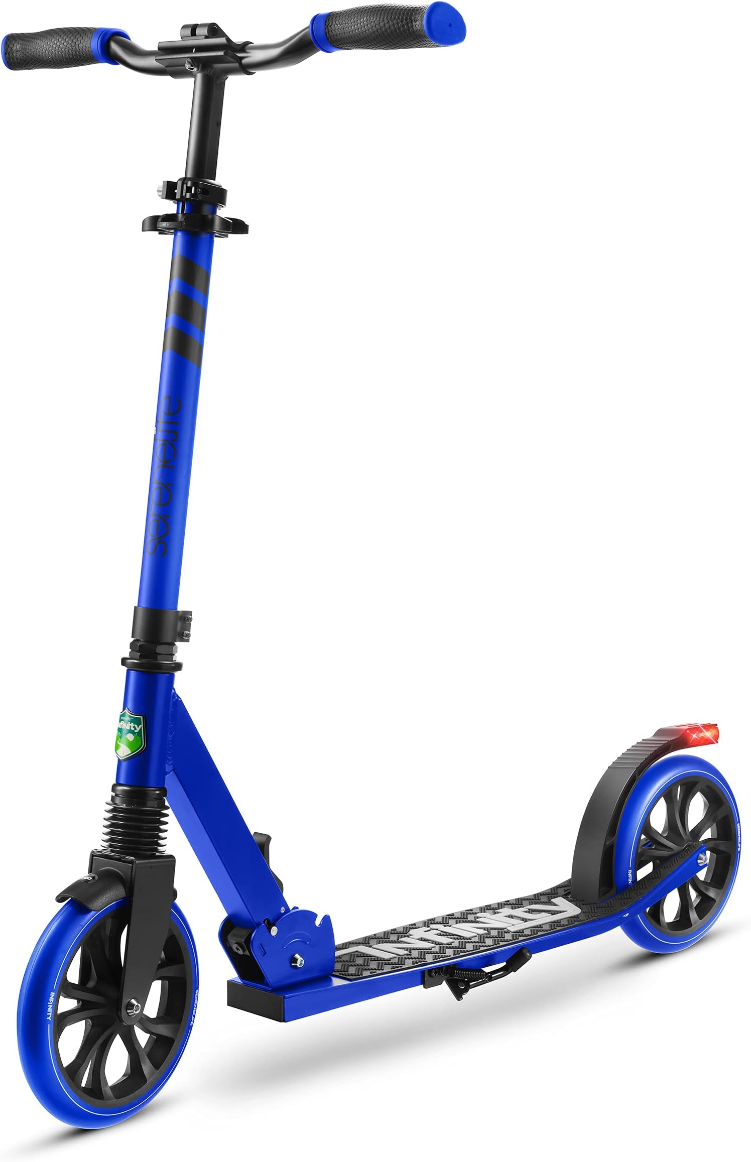 SereneLife Two Wheel Scooter for Teens, Smooth Gliding Kick Scooter for Adults w/Adjustable Height for Ages 8+, Portable All Terrain Scooter w/Carry Straps, Easy to Fold