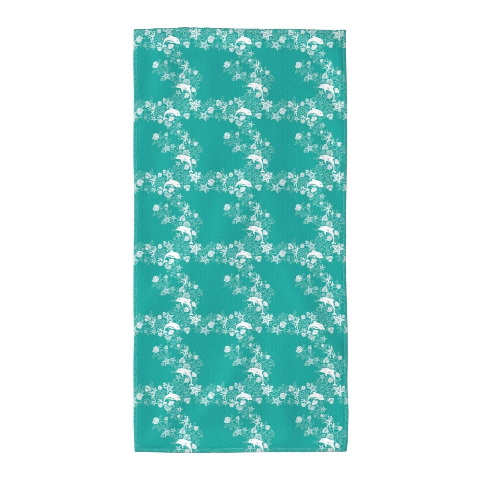 SDEGTHO Dolphins Flowers Sea Starfish Coral Seashell Fashion Printed Bath Towel High Water Absorption For Hiking Trip