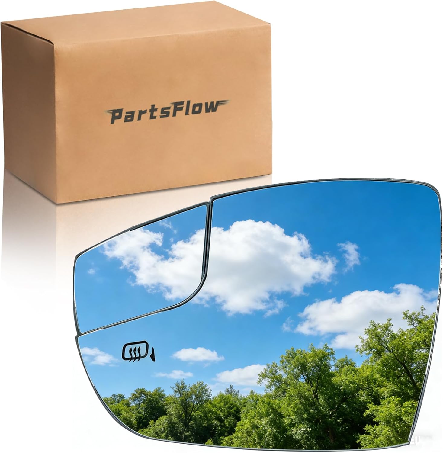 PartsFlow Heated Blind Spot Left Mirror Glass for 2012–2018 Ford Focus (Driver Side)