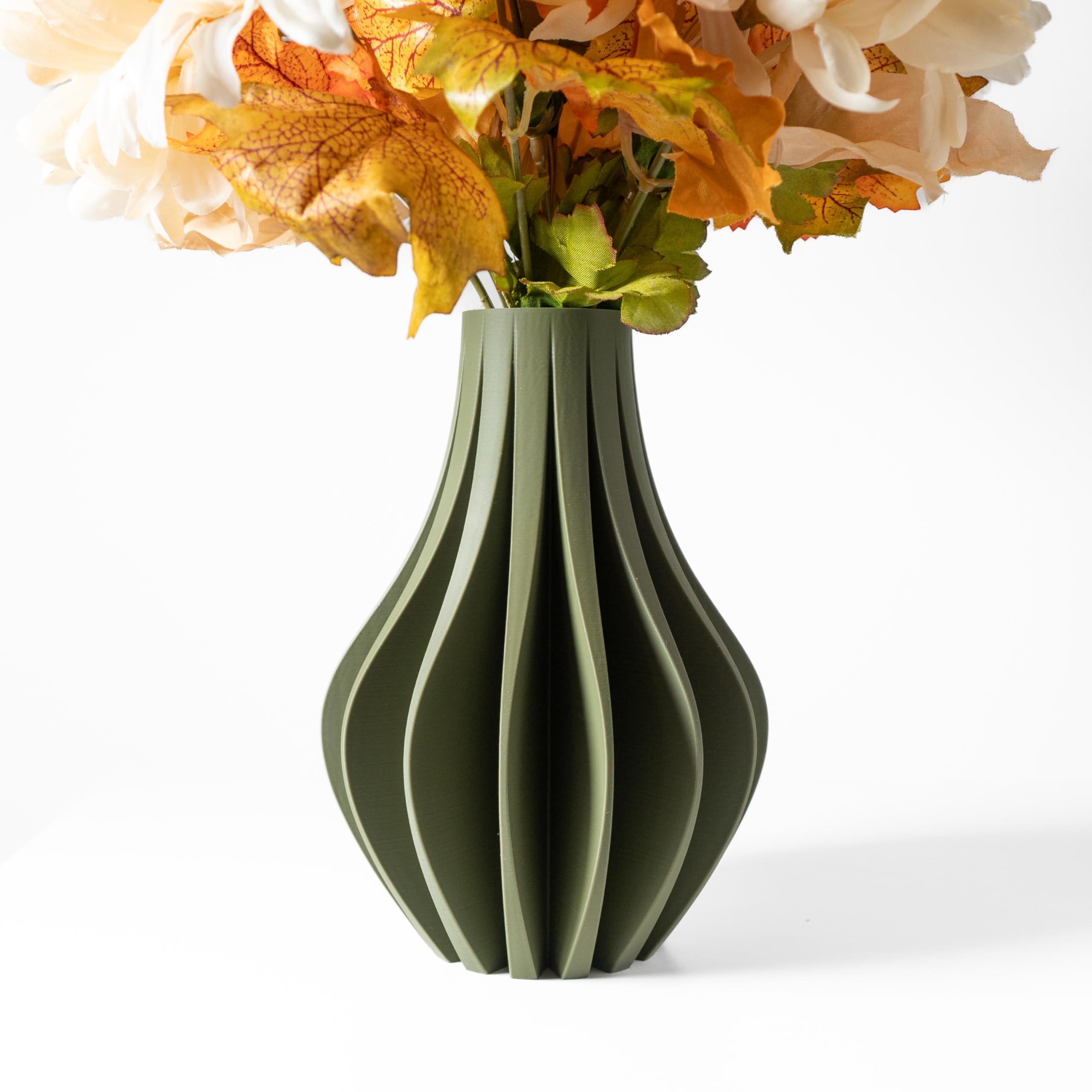 Zolara Vase, Olive Green Matte, Modern Vase-picture-19