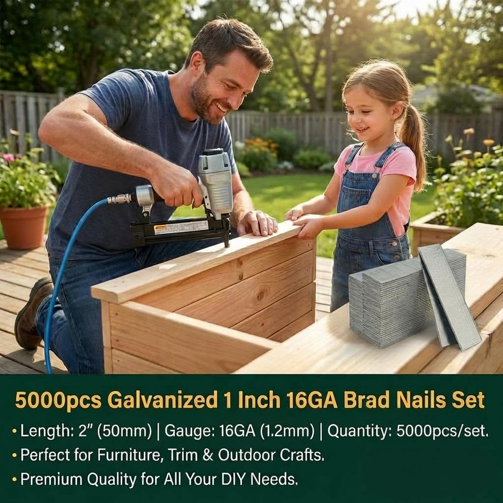2500PC 2Inch 16 Gauge Galvanized Brad Nails, Finish Nails for RYOBI P326/P325/P326K/P326-PBP005 16GA Pneumatic & Cordless Brad Nailer view 6