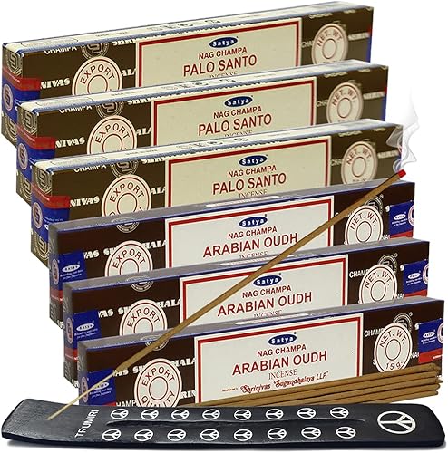 Miniatura 20 de Variedad de paquete de varillas de incienso de sangre de dragón oud árabe y soporte de House of Nag Champa y Trumiri
