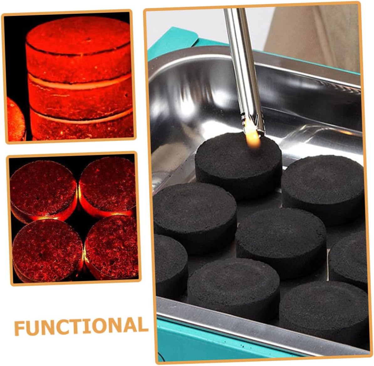 70pcs Fire Starter Charcoal Briquettes BBQ Charcoal Tablets for Camping Grill Outdoor Cooking Camping Stove