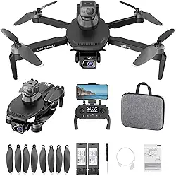 Drone GPS com câmera HD para adultos, drones FPV profissionais com retorno automático, Follow Me Circle Fly, Waypoint Fly Stable Hover Motor sem escovas dobrável transmissão 5G controle remoto