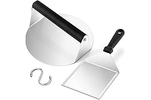 Leonyo 2-in-1 Hamburger Spatula Smasher and 7-Inch Round Burger Press