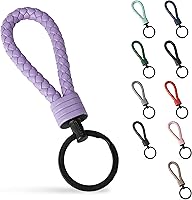 Vista 11 de SERASAR Leather Keychain [Strong] - with Additional Stainless Steel Key Ring for Small Keys - with Gift Box Rojo