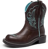 DREAMPAIRS Women's Cowboy Cowgirl Boots - Round Toe Embroidered Mid-Calf Western Boots for Concerts, Rodeos, Work & Casual