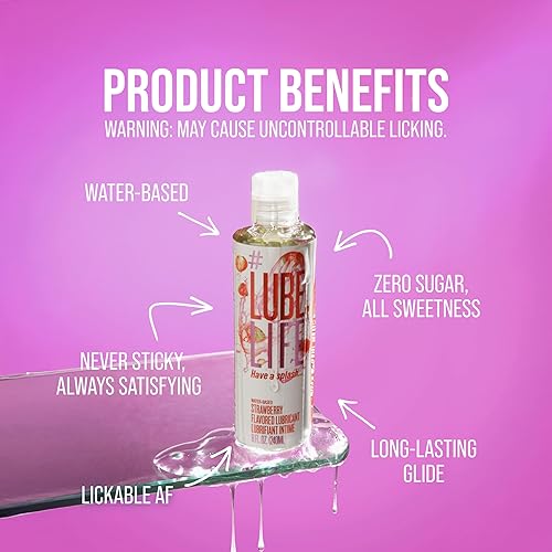 Miniatura 49 de Lube Life - Lubricante personal a base de agua, sabor algodón de azúcar, para hombres, mujeres y parejas, sin azúcar añadido, 8 onzas líquidas
