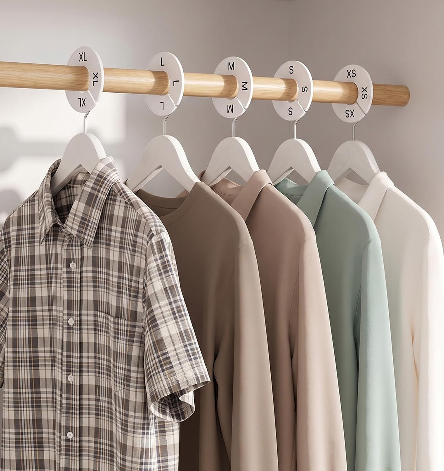 16 Pcs Clothing Size Dividers, Round Clothing Rack Size Dividers