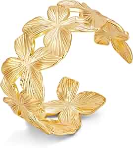 Amazon.com: CUFELMU Gold Open Cuff Bracelet for Women Floral Amazon.com: CUFELMU Gold Open Cuff Bracelet for Women Floral