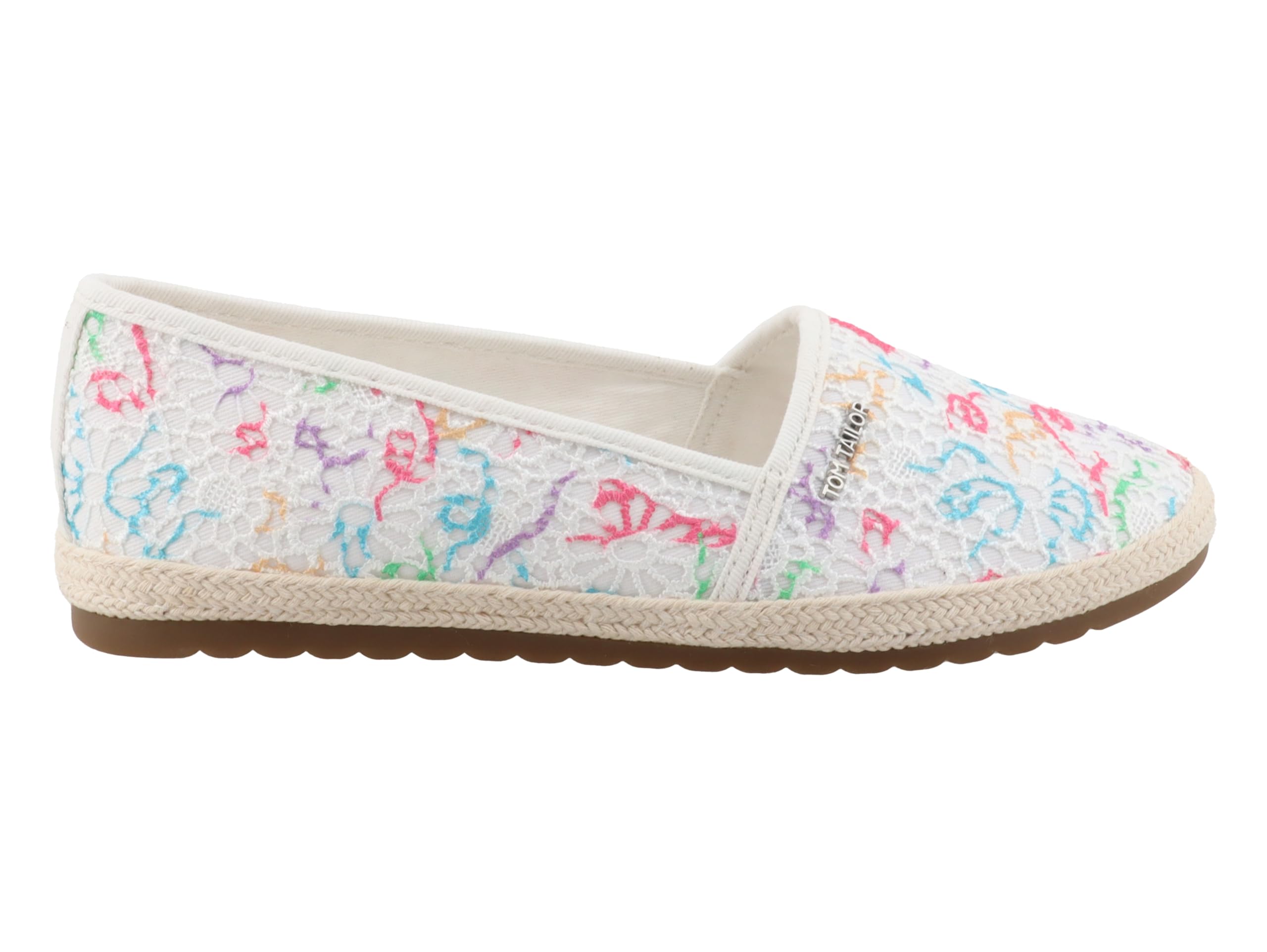 TOM TAILOR Women's 7490090018 Flat Slipper, White Multi, 6 UK
