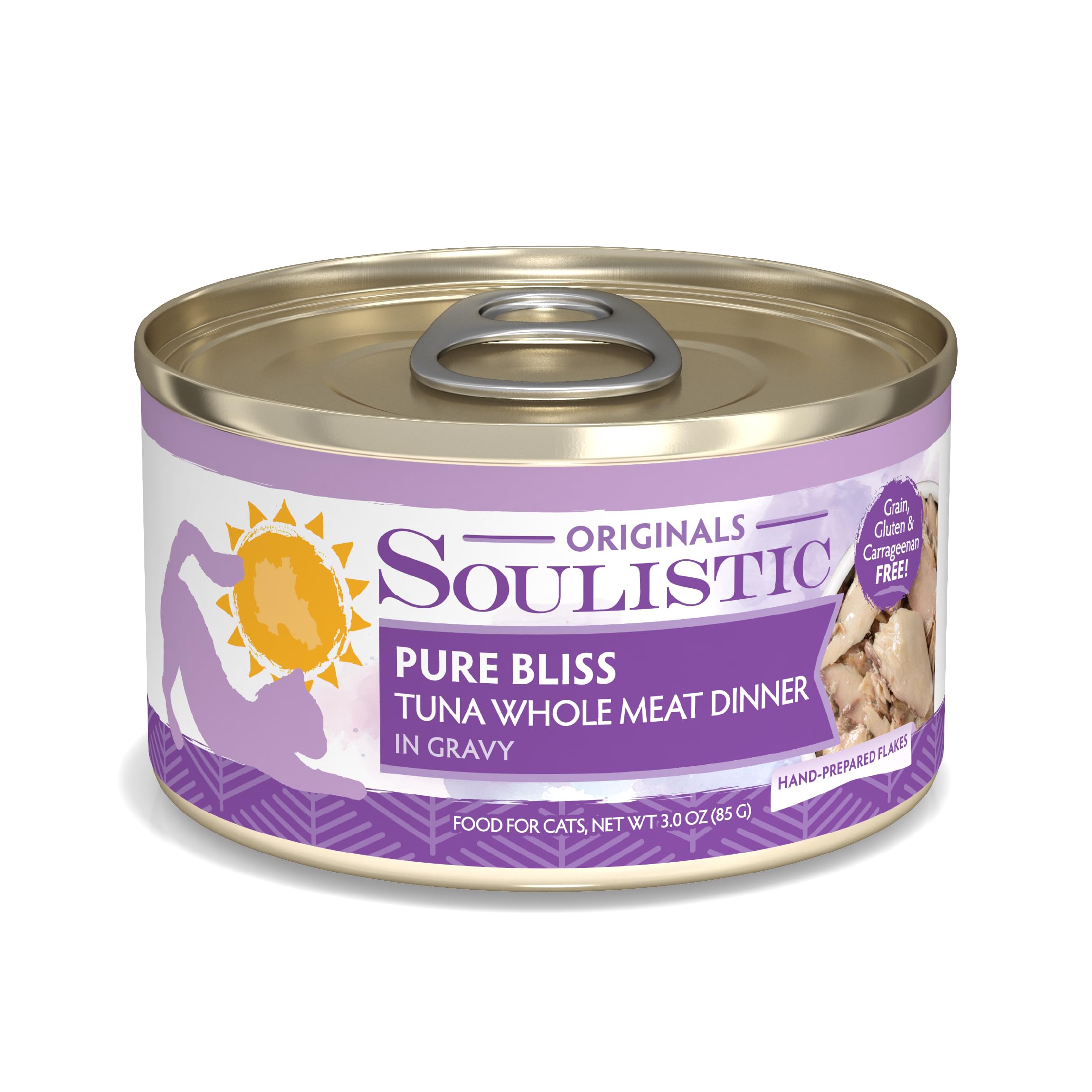 Soulistic Originals, Pure Bliss Tuna Whole Meat Dinner in Gravy, 3oz Can, Pack of 12